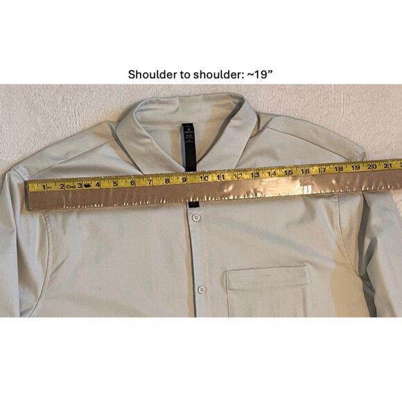 Lululemon Commission Long Sleeve Button Up Shirt Mens XXL Dove Grey Performance - Picture 9 of 13